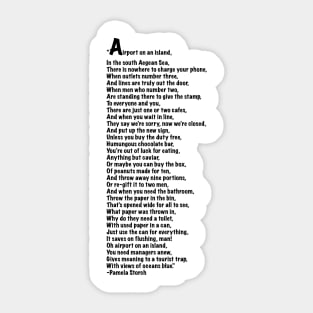 Airport on an Island Poem Quote Edition Sticker